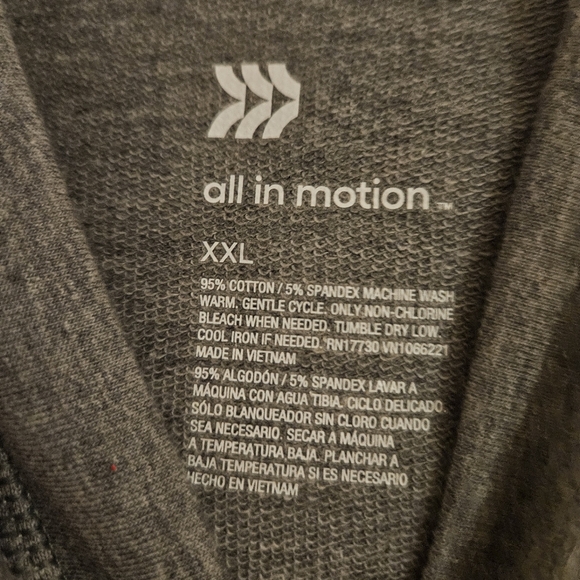 All In Motion Ladies French Terry Hoodie Charcoal Heather XXL - Picture 3 of 6
